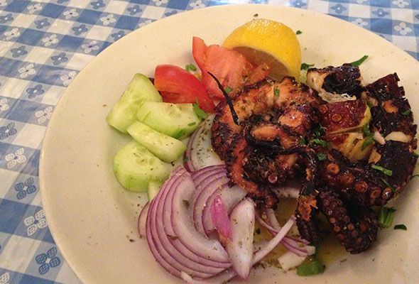 Grilled Octopus at Gregory's 26 Corner Taverna. Photo: Alexandra Torrealba.