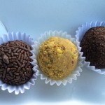 Chocolate, pistachio and Oreo flavored brigadeiros. photo by: Sophia Morris