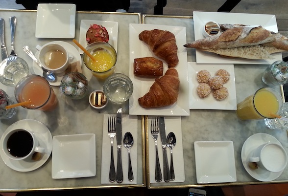 Croissants, baguette and chouquettes served for breakfast at Maison Kayser. Photo: Clemence Michallon.