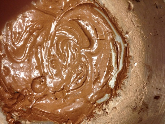 The luscious icing consists of cocoa powder, confectioner's sugar, butter and sour cream. Photo: Brittany Robins.
