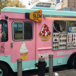 Jesus Higuera's ice cream truck is back on the street, thanks to early warm weather. Photo: Natasa Bansagi.