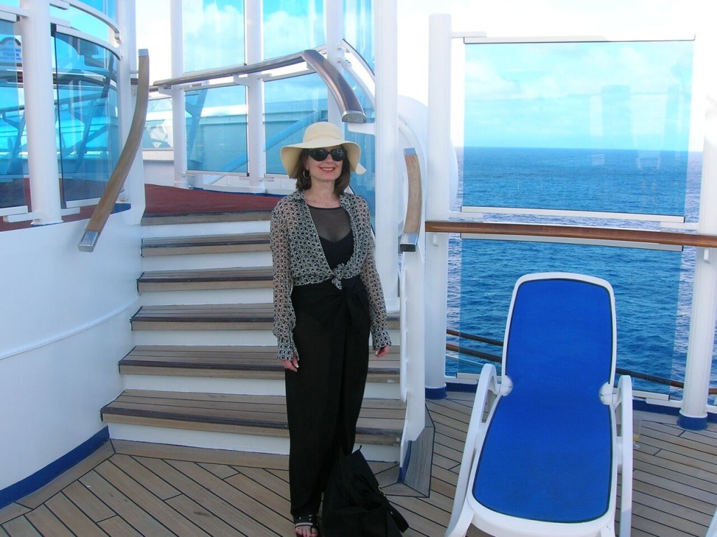 My mom on the cruise deck in January 2008. Photo: Thomas Lockshin.