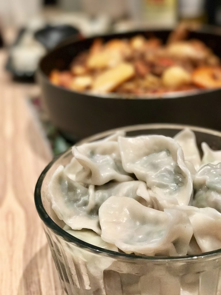 On the Chinese New Year's Eve, I gathered together with some of my Chinese friends at Columbia University, making dumplings to celebrate the new year. Photo: Senhao Liu.