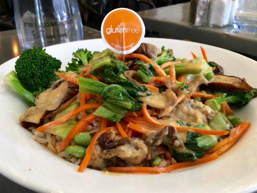 A brown rice bowl at Friedman's, made gluten-free and designated as such. Photo: Nina Friend